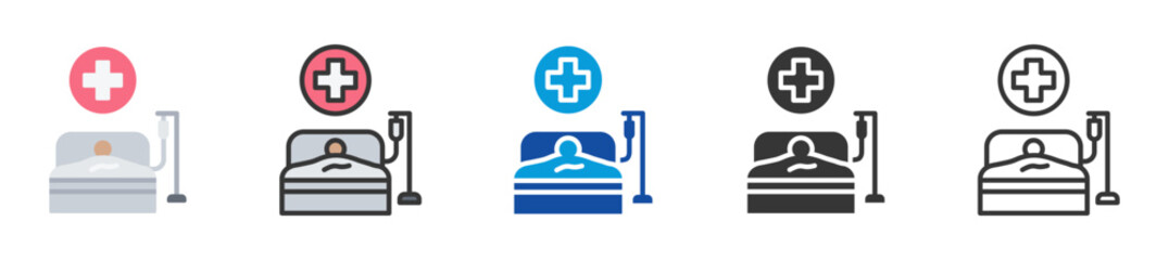 hospitalization icon set multi style various collection