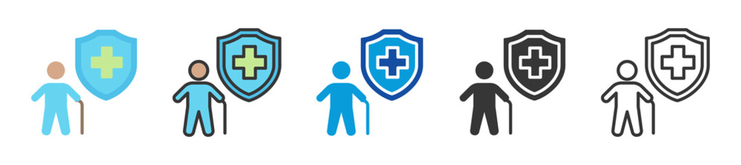 elderly care icon set multi style various collection