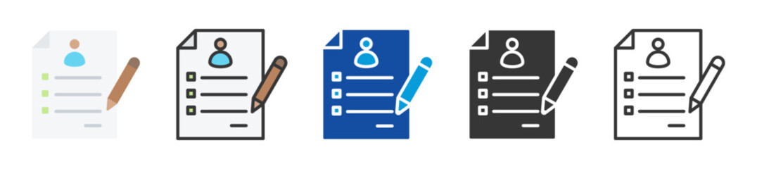 enrollment icon set multi style various collection