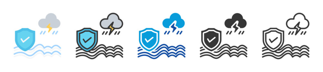 catastrophe insurance icon set multi style various collection