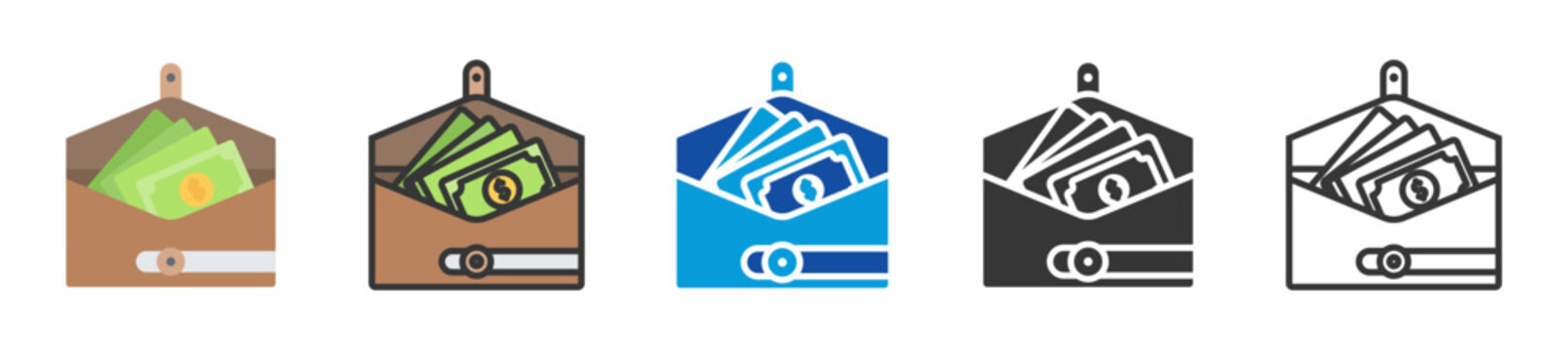 out of pocket cost icon set multi style various collection