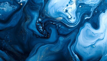 Fluid blue marble swirl design featuring soft curves and layered textures.