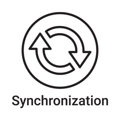 Synchronization icon. Vector line symbol for a website, product card, presentation and mobile app, packaging or instruction. Editable outline sign