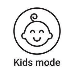 Kids mode icon. Vector line symbol for a website, product card, presentation and mobile app, packaging or instruction. Editable outline sign