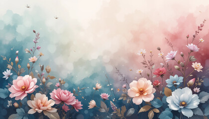 Floral illustration with ai generated