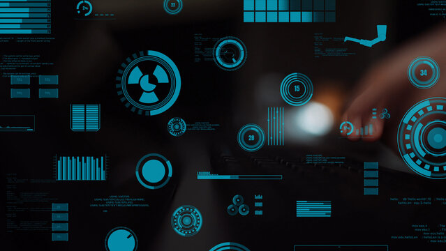Glowing blue graphs and charts on a digital interface create a modern representation of data visualization, ideal for technology and analytics concepts. Xenic