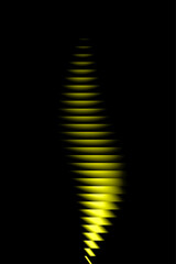 Vertical Yellow Motion Gradient Background, Ribbed Wave Effect on Dark Backdrop, Vector Illustration