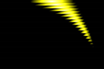 Yellow Motion Gradient Background, Abstract Ribbed Wave Effect on Dark Backdrop, Vector Illustration