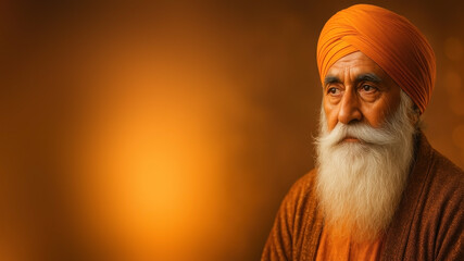 Wisdom of a sage in warm golden tones