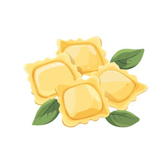 An Imaginary 2D flat icon ravioli pieces, modern element in vector and EPS format_clean vector_isolated on a white background, An Icon clipart set