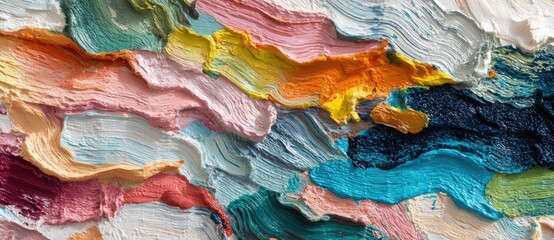 Colorful abstract paint texture on canvas surface