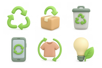Circular economy concepts illustrated with recycling and sustainability icons for eco-friendly design