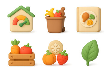 Eco friendly icons for sustainable living and environmental awareness design