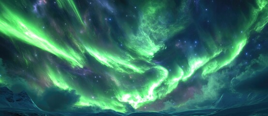 Vibrant northern lights illuminate the night sky