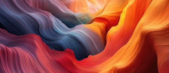 Waves of color create an abstract canyon landscape