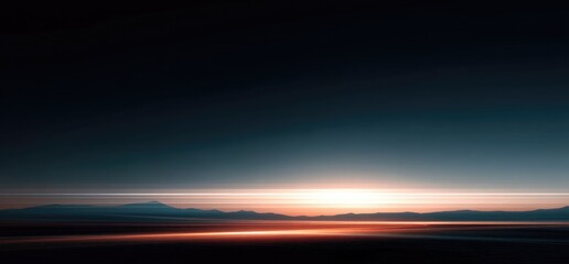 Sunset over mountains with calm water