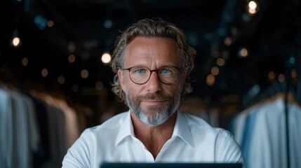 This professional portrait of a mature businessman showcases confidence and leadership, set against a stylish backdrop, ideal for themes of success and aspiration.