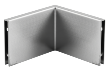 Brushed metal corner profile for industrial construction isolated on transparent background
