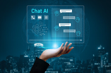 AI chatbot interface facilitates communication, chatbot, and AI interaction for automated user support and information exchange Vouch