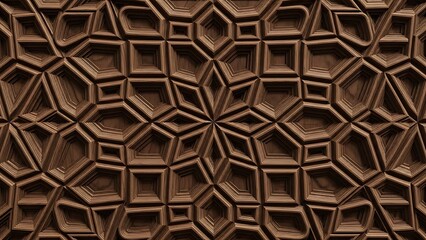 Intricate carved wood geometric pattern texture background design
