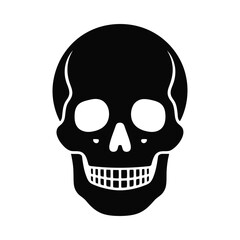 Simple black and white skull silhouette icon