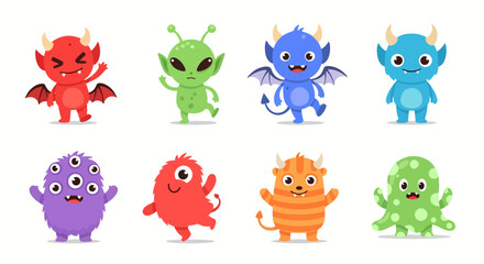 Fun, friendly monsters for kids, playful designs for children's projects