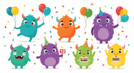 set of funny animals