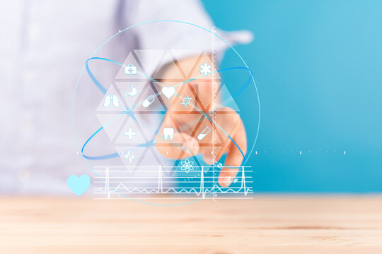 Modern healthcare technology, medical innovation, digital medicine, telehealth, futuristic medicine concept. - Powered by Adobe