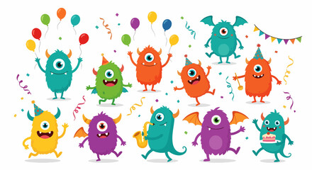 Obraz premium set of funny cartoon animals