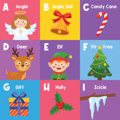 Festive Christmas A to I Alphabet Learning Game for Young Children