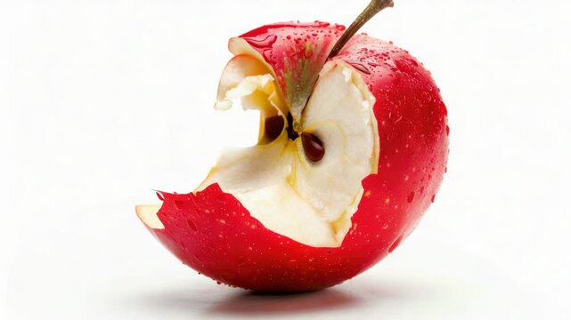 Fresh apple with a bite missing from the side
