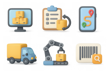 Logistics and delivery icon set for app design and infographic illustration
