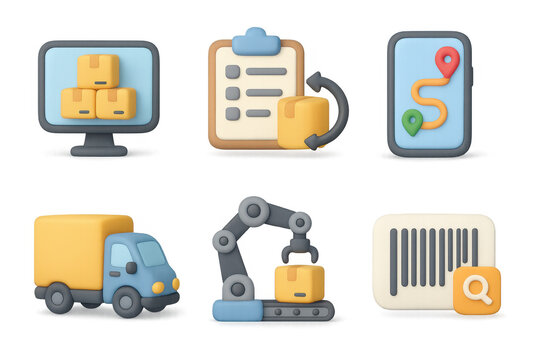 Logistics and delivery icon set for app design and infographic illustration