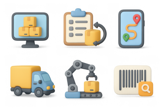 Logistics and delivery icon set for app design and infographic illustration