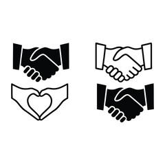Vector hand icons illustration of various business gestures, signs, and symbols