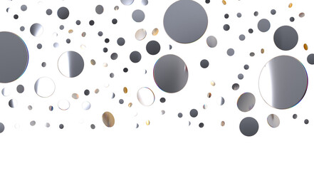 Multicolor confetti abstract background with a lot of falling pieces, isolated on a white background. - Silver Holographic PNG