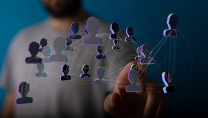 Abstract of human connection. Networking, social media, teamwork, digital illustration of connections.