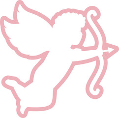 Obraz premium Cupid Silhouette With Bow