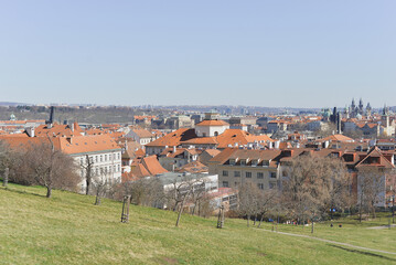 View of Prague from the hill in early Spring.