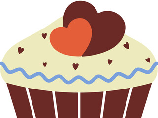 Cupcake With Heart Topping