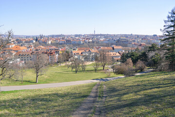 View of Prague from the hill in early Spring.