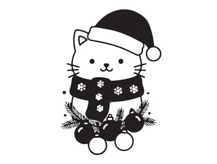 Christmas celebration cat image of vector.