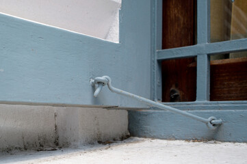 Various styles of old building windows in Bangkok, Thailand