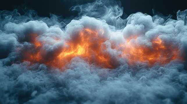 A dramatic and vibrant scene depicting a cosmic explosion with fiery oranges and cool blues, contrasted against a dark background. Evokes a sense of power and wonder.