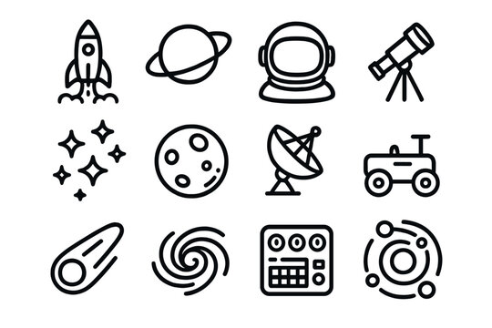 Space Line Icons Images – Browse 4,143,896 Stock Photos, Vectors, and ...