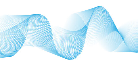 Modern abstract wave digital blue and white geometric technology. Abstract line wave gradient poster blend background vector.	