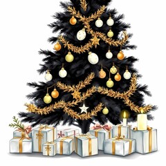 Nostalgic Christmas tree clipart