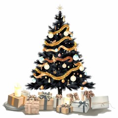 Nostalgic Christmas tree clipart