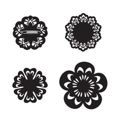 Silhouette icon of a womans brooch with a graceful floral shape