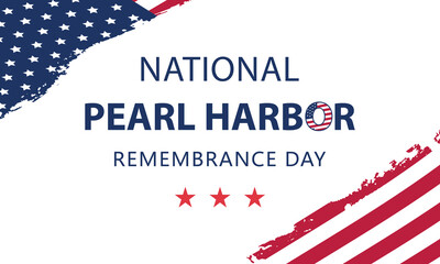 national pearl harbor remembrance day banner with american flag texture and clean layout perfect for memorial, tribute and patriotic themed vector graphics